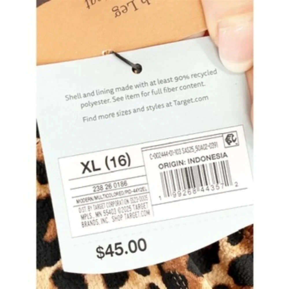 Shade & Shore Leopard Women's Crepe Plunge Medium Coverage One Piece Swimsuit XL - Picture 8 of 10